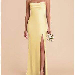 Birdy Grey Olivia Matte Satin Bridesmaid Dress in Lemon Sorbet in Medium